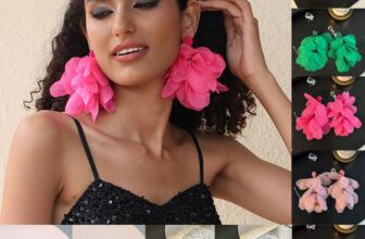 Handmade Women Flower Cloth Long Drop Dangle Earrings Statement Jewelry Bohemian
