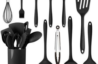 HaWare 11 PCS Silicone Cooking Utensils Set, Heat Resistant 11 Pieces, Black