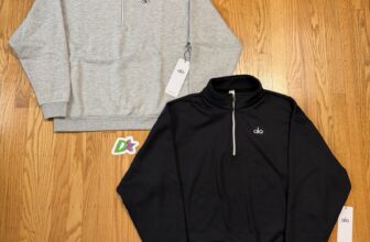 ALO 1/4 Quarter Zip Pullover Sweat Relaxed Fit – Black & Gray, S-L