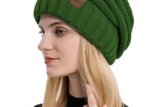 Womens Winter Hat Slouchy Beanies for Women Cable Knit Winter 1 1pack- Green