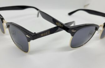 2 Pack Moet & Chandon Sunglasses Black With UV 400 Protection for Pool & Parties