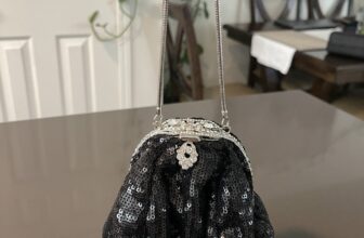 Ellian Black Sequin Pouch Clutch Formal