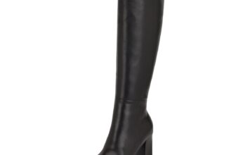 Nine West Women’s Zazz Black Leather 7.5 Medium 7.5, 002