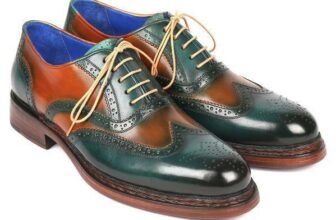 Paul Parkman Mens Shoe Oxfords Green Tobacco Wingtip Goodyear Welted 027-GRN-TAB