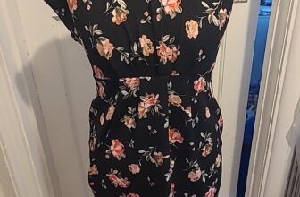 Ladies New Look Maternity Size 12 Black Floral Short Sleeved Dress