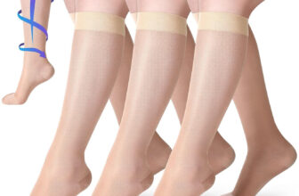 Shellwei 3 Pairs Sheer Compression Socks 20-30 Mmhg Knee High Compression Stocki