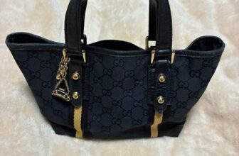 GUCCI Black Leather Tote Japan 7