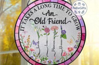 Personalized Friend Suncatcher Floral Window Hanging Custom Gift