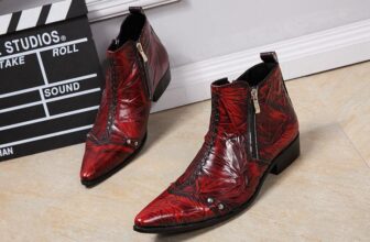 Mens Real Leather Shoes Pointy Toe Ankle Boots Dress Formal Cuban Heel shoes