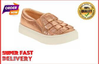 Wonder Nation Girls’ Casual Ruffle Slip On Sneaker ROSE GOLD SIZE US 4    –336-