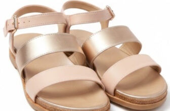 Ladies Flat Sandals Buckle Closure Tan Women Double-Strap Shoes UK 3 EU 36