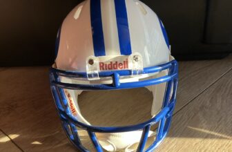 Riddell Speed Mini BYU Cougars Helmet White/Blue Facemask Chin Strap S