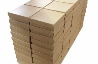 Brown Kraft Paper Cotton Filled Jewlery Gift Packaging Boxes 3.5″ x 3.5″ x 1″