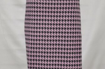 Joan Rivers Houndstooth Knit Slim Skirt Size M Pink/Black
