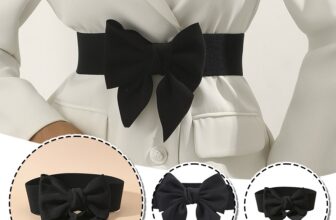 Versatile Sweet Cotton Big Bowknot Elastic Waistband Womens Dress Decoration