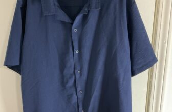 Men’s Rugby University Long Sleeve Collared Shirt M Blue