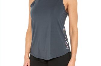 Peloton Women’s Distance Shirttail Tank Top Gray XS Racerback Athletic Workout