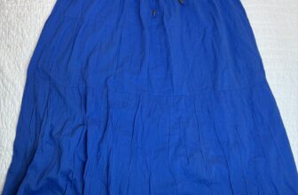 White Stag blue maxi skirt cotton 2X elastic waist cotton tiered cottage boho