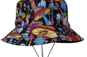 Bucket Hat Mushrooms Toadstools  Fairy Beach Retro Boho Vacation Resort Coastal
