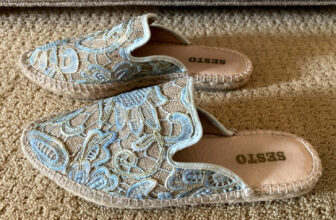 SESTO Meucci Blue Lace Espadrille Mules Slides NEW Sz 8 Spain