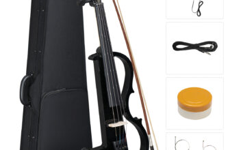 Full Size 4/4 Electric Silent Violin with Case Bow Rosin Headphone