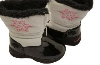 Totes Kids Girl’s Vannessa White Snow Boots with Zipper Insulated Comfort Size 5