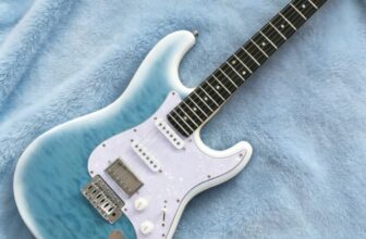 S-T electric guitar blue quilted maple top tremolo bridge SSH pickups guitar