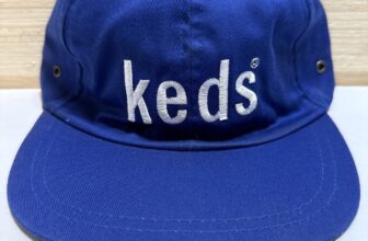 KEDS Vintage 90s Embroidered Retro Hat Cap One Size BLUE Elastic Back New Unworn