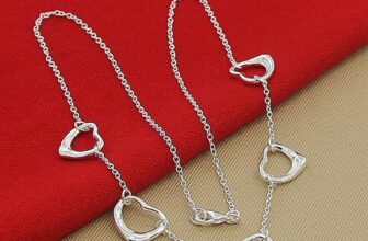 Heartfelt Romance 925 Sterling Silver Five Heart Pendant Necklace Chain Gift