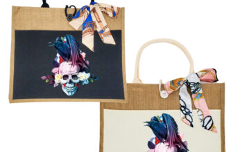 Custom Canvas Tote Bag, Large Size – Skulls Option #3 – Black or Cream Tote