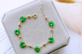 Green Jade Donut Bracelets for Women Bangle Bracelet Jewelry Silver Real
