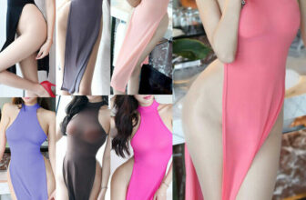 Women Ultra Thin Lingerie High Slit Cheongsam Bodycon Dress Party Night Clubwear