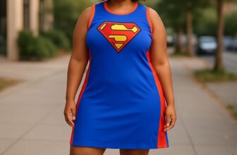 Superwoman  Graphic Print Jersey Dress