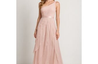 Adrianna Papell Gown Maxi Dress Womens 4 Pink Layered Evening Wedding Bridesmaid