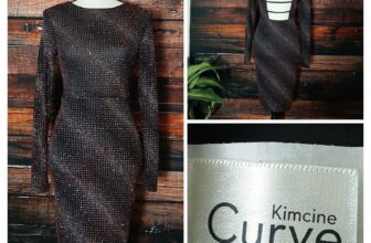 Kimcine Curve Dress Size M Bodycon Glitter Sparkle Open Back Sexy USA Made
