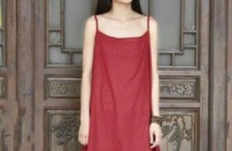 Retro Womens Summer Cotton Linen Slip Strappy Sleeveless Petticoat Midi Dress