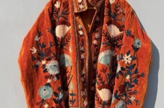 Rusty Handmade Floral Embroidery Jacket~Velvet Coat For Girlfriend Gifts~Wedding