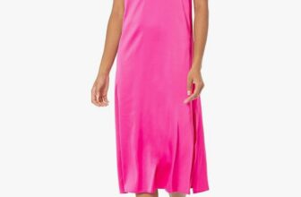 A New Day Women’s Satin Slip Dress Spaghetti Straps M Pink Ruched Front NWT