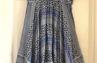 Lulus Blue White Floral Handkerchief Dress Size S Boho Coastal Cottagecore EUC