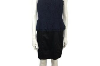Kate Young For Target Blue Black Peplum Pencil Dress Size 8
