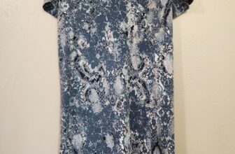 Christian Siriano Dress Women’s Size S Blue Gray Snake Boho Print Stretch Tunic