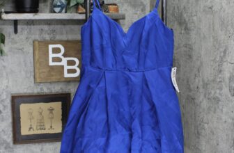 b. Darlin Womens Trendy Plus Size V-Neck A-Line Dress 8018921 Royal Blue 14