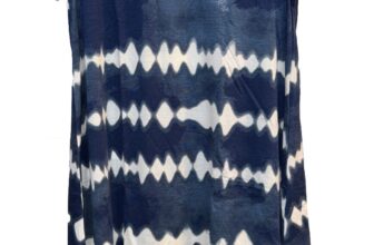 NWT LuLaRoe Medium Navy Blue Royal Blue & White Tie Dye Carly Swing Dress