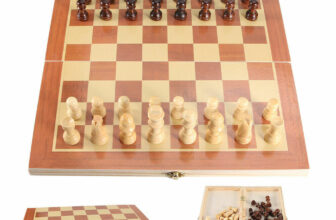 Wooden Chess Set 12×12″ Board Classic Game Portable Family Kids Adult Gift