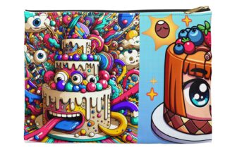 Colorful Cake Accessory Pouch, Fun Makeup Bag, Cute Gift for Food Lovers,