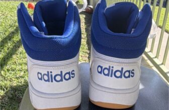 adidas White Blue Gum Mid Top Basketball Sneakers Lace Up for Men