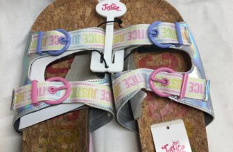 JUSTICE GIRLS CORK DESIGN SANDALS SHOES SIZE 5 ADJUSTABLE SUMMER SCHOOL VACATION