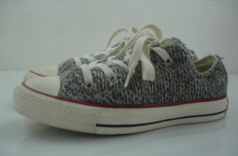 Women’s sz 6 M Converse All Star Ox Winter Knit 545062C Gray Knit Shoes Sneakers