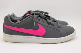 Nike Womens Court Royale Grey & Pink Foil Sneakers 749867-061 Size: 8.5