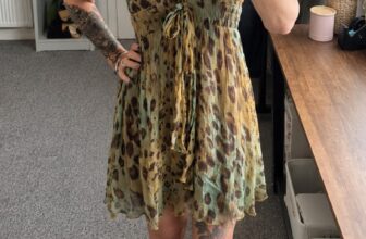 Traffic People 100% Pure Silk Leopard Print Mini Dress Size S Floaty Lined